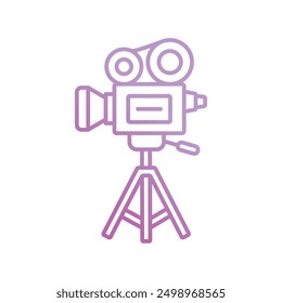 film camera icon with white background vector stock illustration