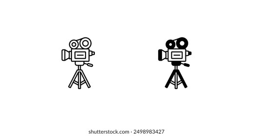 film camera icon with white background vector stock illustration