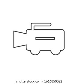 Film camera line icon flat design with white background