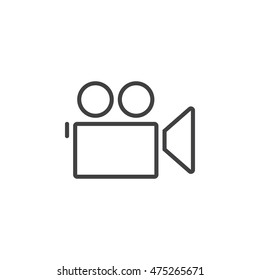 Film camera line icon, outline vector logo illustration, linear pictogram isolated on white