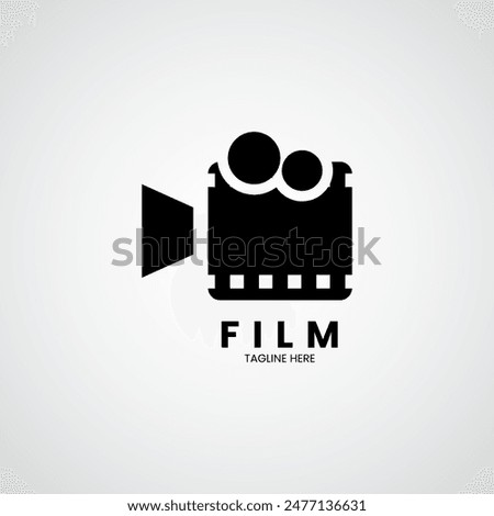 Film Camera Logo Design Template. Cinema Production Logo Design. Home Studio Film Design Vector.