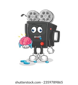 the film camera no brain vector. cartoon character