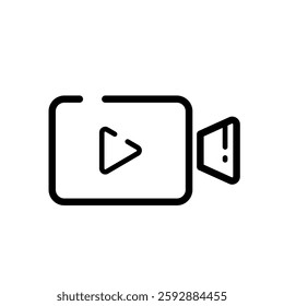 film camera, recording, video - vector icon