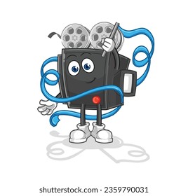 the film camera Rhythmic Gymnastics mascot. cartoon vector