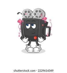 the film camera shy vector. cartoon character