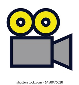 Film Camera. Simple Vector Color Icon 