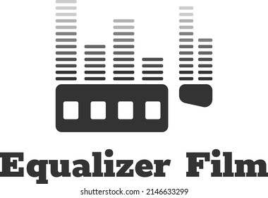 film camera and Sound Equalizer for Logo Studio Recording design inspiration