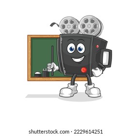 the film camera teacher vector. cartoon character
