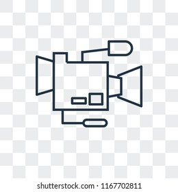 Film camera vector icon isolated on transparent background, Film camera logo concept