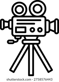 Film Camera Vector Line Icon Style