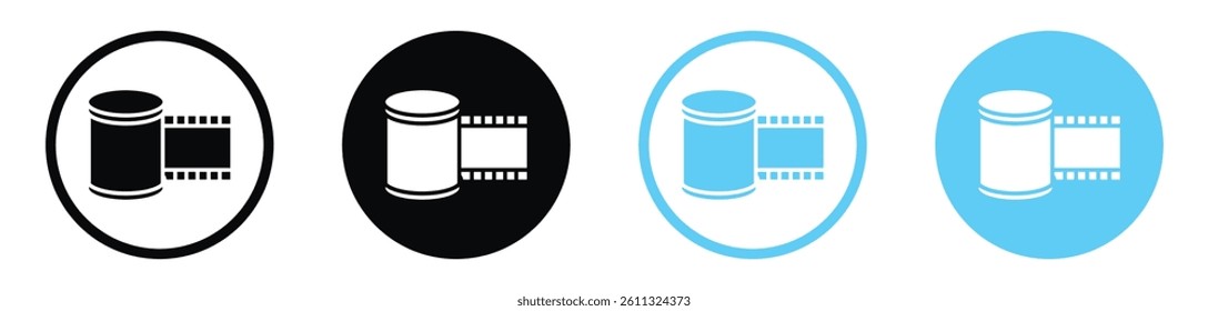 Film canister icon collection. vector illustration set