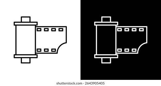 Film canister icon symbol concept for graphic design, Website, UI. EPS