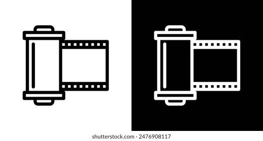Film canistervector icon set on white background.