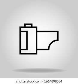 film cartridge icon with black line style
