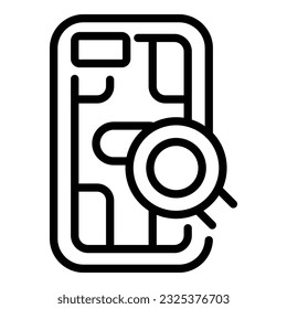 Film case protect icon outline vector. Phone cover. Device clean