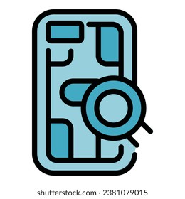 Film case protect icon outline vector. Phone cover. Device clean color flat
