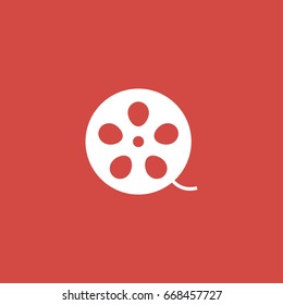 film cassette icon. sign design. red background