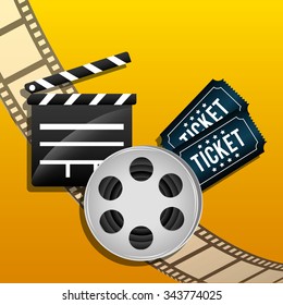 Film and cinema icons graphic design, vector illustration eps10