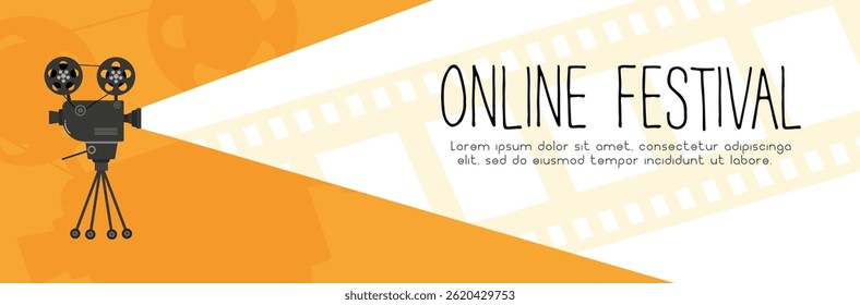 Filme cinema filme projetor câmera cartaz cinema retro quadro ícone mostrar vídeo velho vintage apresentação criativa arte entretenimento indústria detalhe símbolo vetor mecânico
