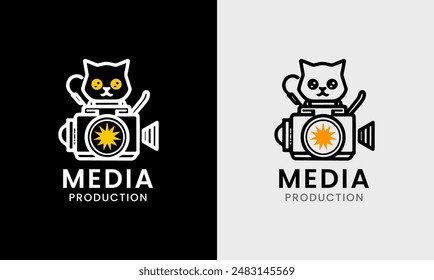 Filmkino-Videoproduktion Medienkamera Multimedia-Symbol-Studio-Industrie-Grafikdesign-Logo-Symbol  