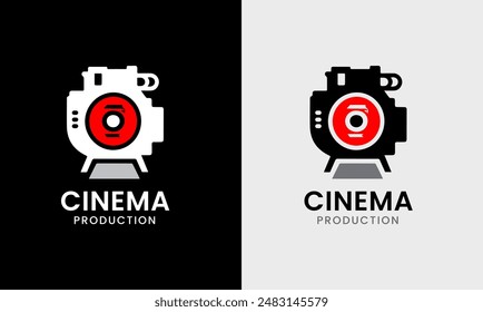 Filmkino-Videoproduktion Medienkamera Multimedia-Symbol-Studio-Industrie-Grafikdesign-Logo-Symbol  