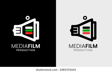 Filmkino-Videoproduktion Medienkamera Multimedia-Symbol-Studio-Industrie-Grafikdesign-Logo-Symbol  