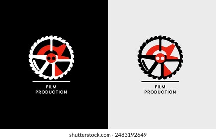 Filmkino-Videoproduktion Medienkamera Multimedia-Symbol-Studio-Industrie-Grafikdesign-Logo-Symbol  