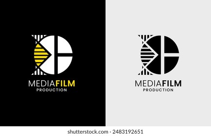 Filmkino-Videoproduktion Medienkamera Multimedia-Symbol-Studio-Industrie-Grafikdesign-Logo-Symbol  