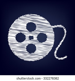 film circular icon with chalk effect  