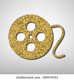 Film circular illustration. Golden icon