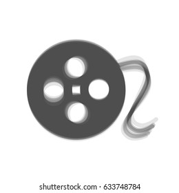 Film circular sign. Vector. Gray icon shaked at white background.