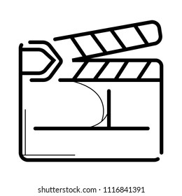 film clap board cinema vector icon