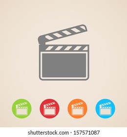 film clap board cinema vector icons