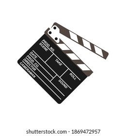 Film Clap Board Icon Set Closeup Isolated on Transparent Background. Design Template of Clapperboard, Slapstick, Filmmaking Device. Front View