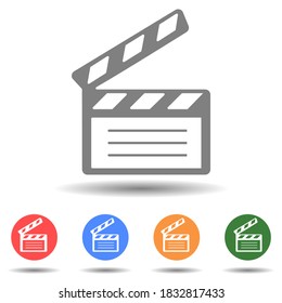 Film clap board vector icon