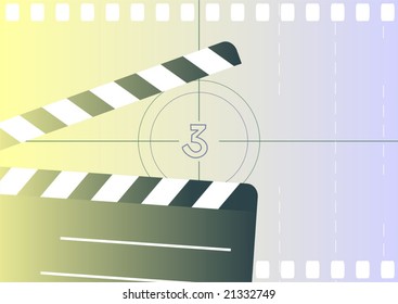 film clapper board in a colour background	