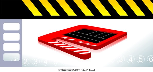 film clapper board in a colour background	