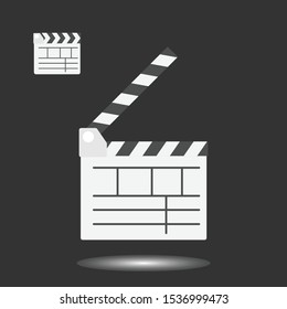 Film clapper board icon. blank movie clapper cinema vector