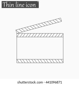 Film clapper board icon Vector Style thin line