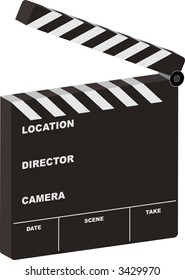 Film clapper board open with room for your own text