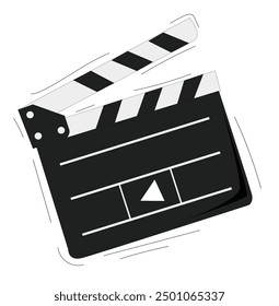 Icono de dibujos animados de Film Clapper. Tablero de clapper de película. Signo de producción de cine.