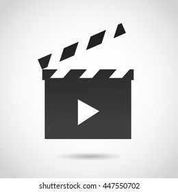 Film clapper icon isolated on white background. Vector art.