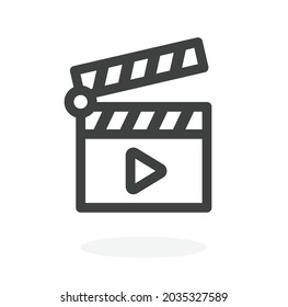 Film clapper icon. Movie clapperboard icon isolated on white background.
