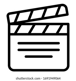 Icono de la cubierta de película. Icono de vector de capa de película de esquema para diseño web aislado en fondo blanco