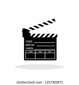 Film clapper icon in trendy flat style. Vector Illustration EPS 10.