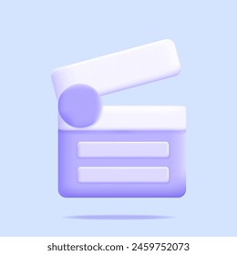 Film clapper of film clapper vector 3d icon illustration