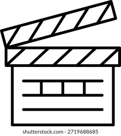 Icono de Vector de película clapper. Se puede utilizar para aplicaciones de impresión, móviles y de Web.