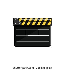 caricatura de film clapperboard. Cine clapper, producción de tablero, cartel de clapboard clap film clapperboard. ilustración vectorial de símbolo aislado