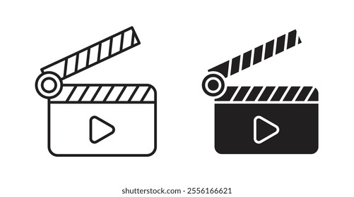 Film clapperboard Filled flat icons set for apps and web ui designs.