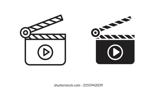 Film clapperboard flat simple vector symbols illustration.